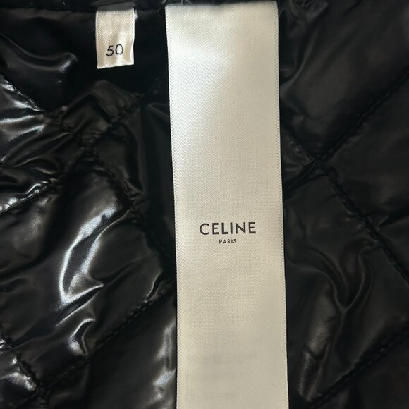 Celine Black & White Hood Logo Wool Jacket - Picture 4 of 6